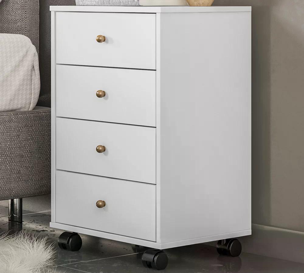 Kit Com 02 Mesa De Cabeceira Presence 9070 Branco Demobile