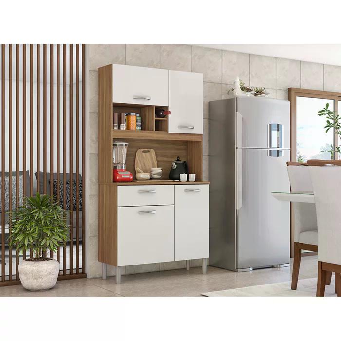 Kit Cozinha 4 Portas 1 Gaveta 91401 Amendola Branco Demobile