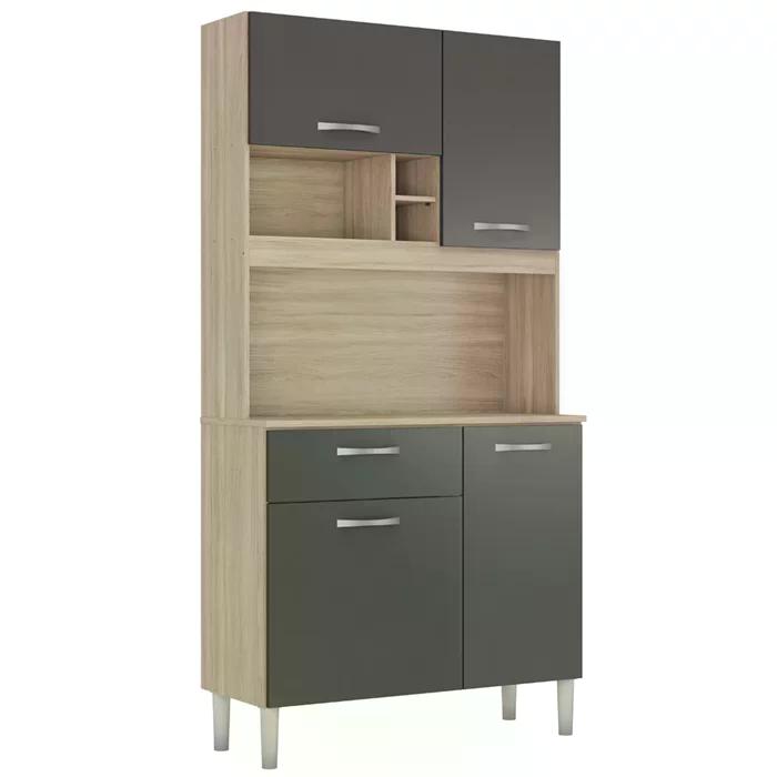 Kit Cozinha 4 Portas 1 Gaveta 91401 Avena Grafito Demobile