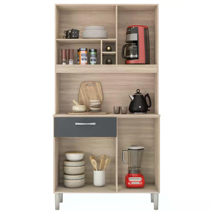 Kit Cozinha 4 Portas 1 Gaveta 91401 Avena Grafito Demobile