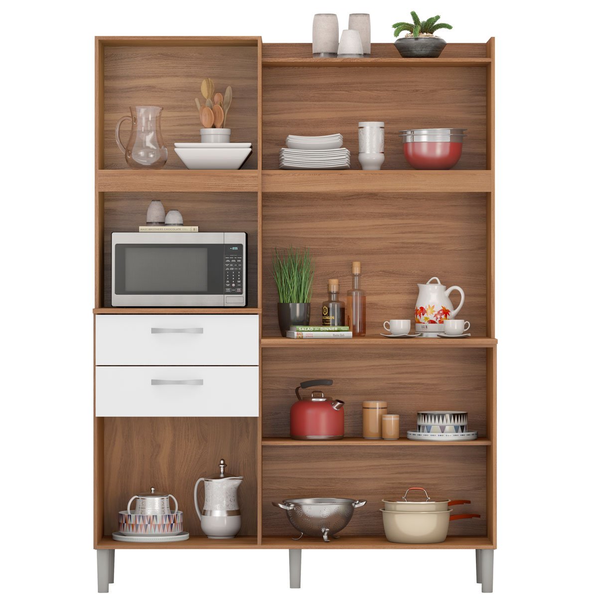 Kit Cozinha 6 Portas 2 Gavetas Antônia Amendola/Branco