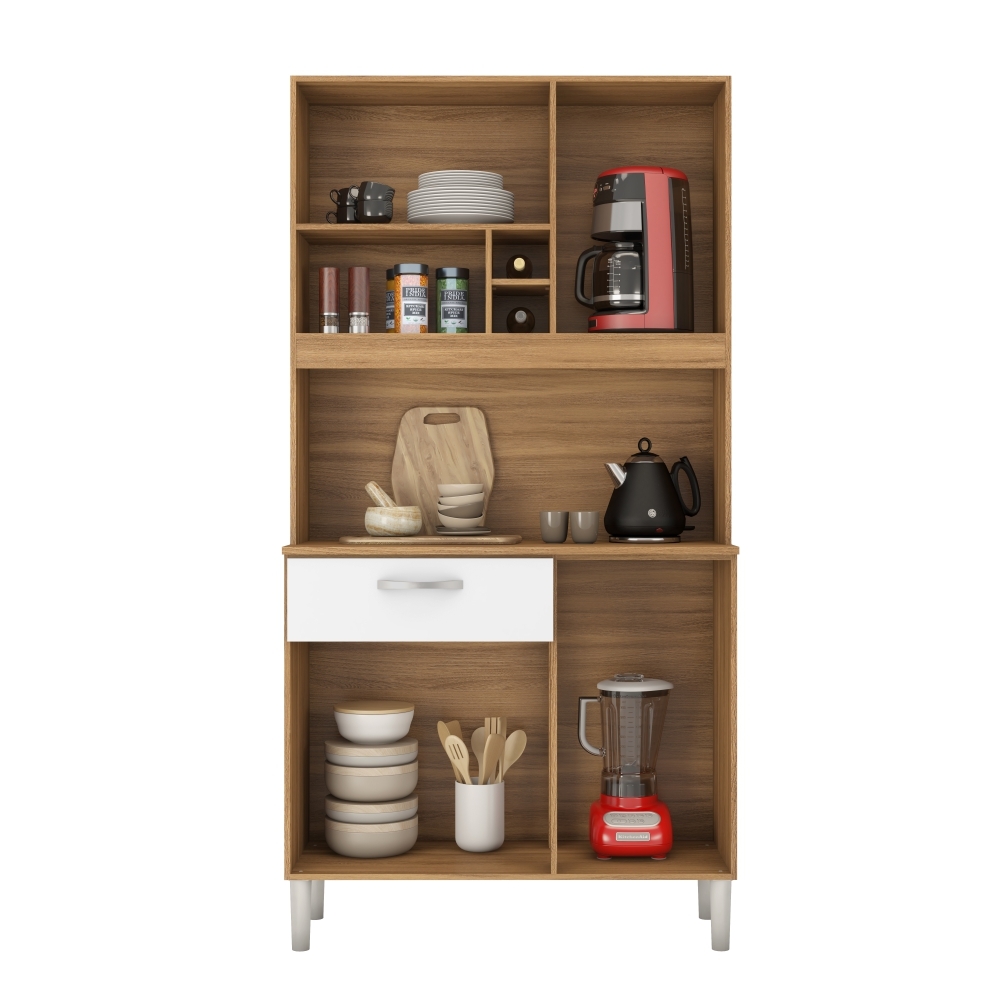 Kit Cozinha Alícia 4 Portas 1 Gaveta Amendola Branco