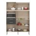 Kit Cozinha Andrey 6 Portas 2 Gavetas Avena Grafito