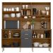 Kit Cozinha Compacta 10 Portas 2 Gavetas Ruby Amêndola/Grafito