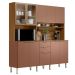 Kit Cozinha Compacta 10 Portas 2 Gavetas Ruby Amêndola/Marsala