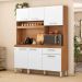 Kit Cozinha Compacta 6 Portas 1 Gaveta Alano Amendola/Branco