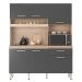 Kit Cozinha Compacta 6 Portas 1 Gaveta Alano Avena/Grafito