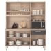 Kit Cozinha Compacta 6 Portas 1 Gaveta Alano Avena/Grafito
