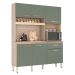 Kit Cozinha Compacta 6 Portas 1 Gaveta Alano Avena/Menta