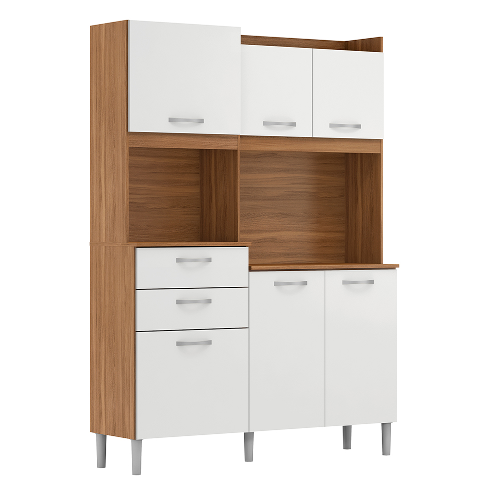 Kit de Cozinha Harmonia 6 Portas 2 Gavetas Amendola e Branco
