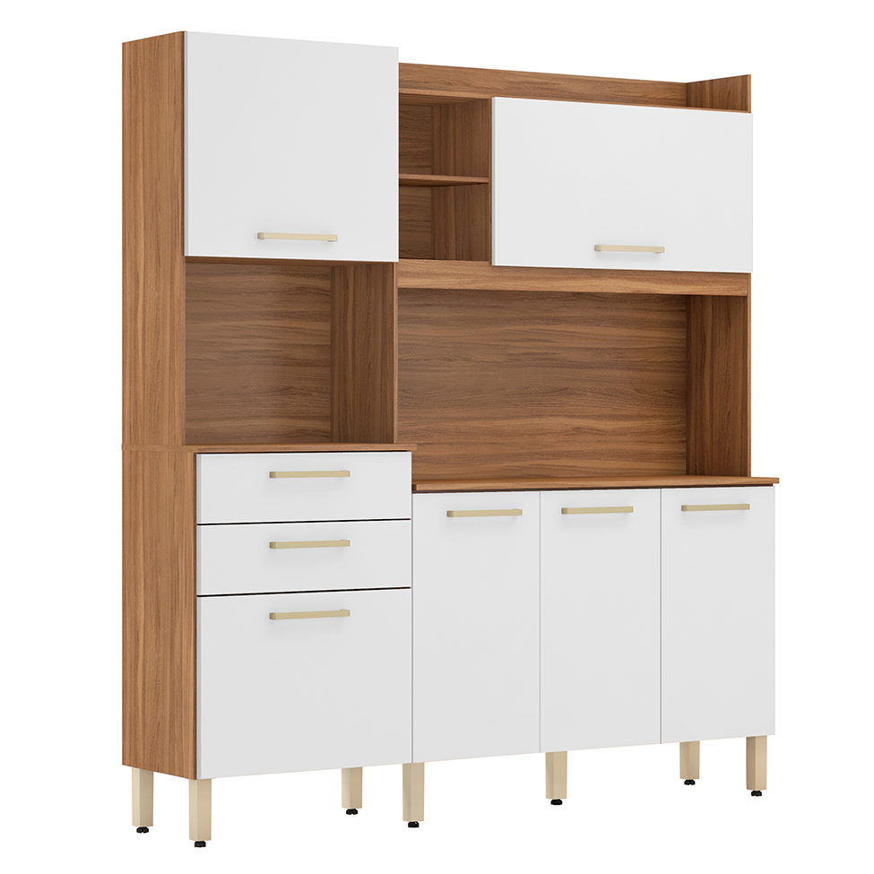 Kit de Cozinha Select 6 Portas 2 Gavetas Amendola e Branco