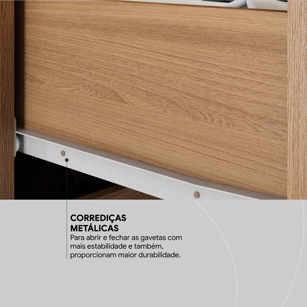 Mesa De Cabeceira 04 Gavetas Presence 9070 Amendola Touch Demobile