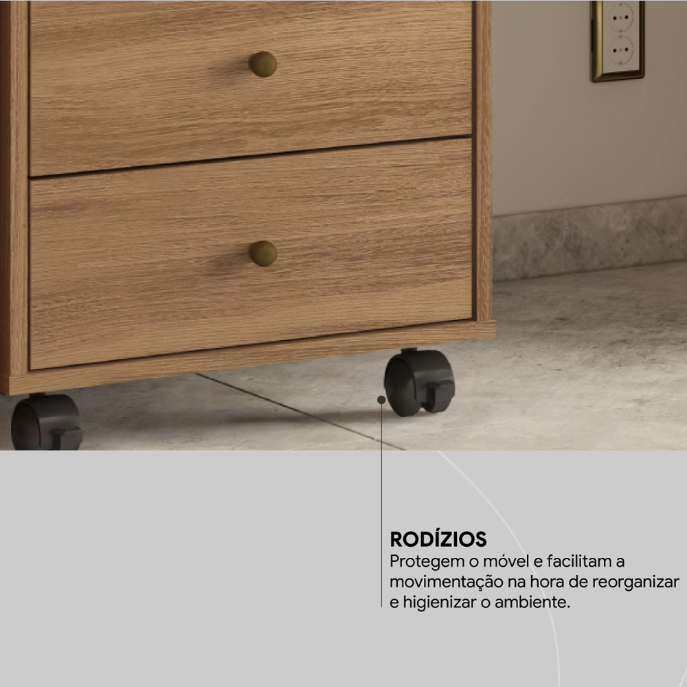 Mesa De Cabeceira 04 Gavetas Presence 9070 Amendola Touch Demobile