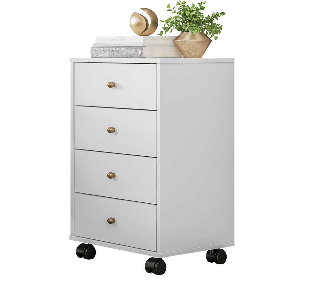 Mesa De Cabeceira 04 Gavetas Presence 9070 Branco Demobile