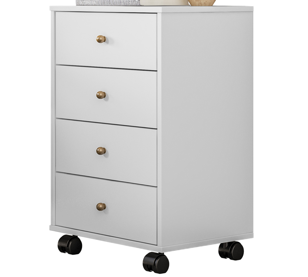 Mesa De Cabeceira 04 Gavetas Presence 9070 Branco Demobile