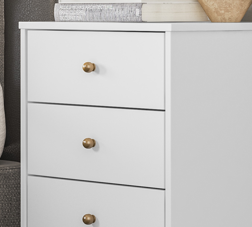 Mesa De Cabeceira 04 Gavetas Presence 9070 Branco Demobile