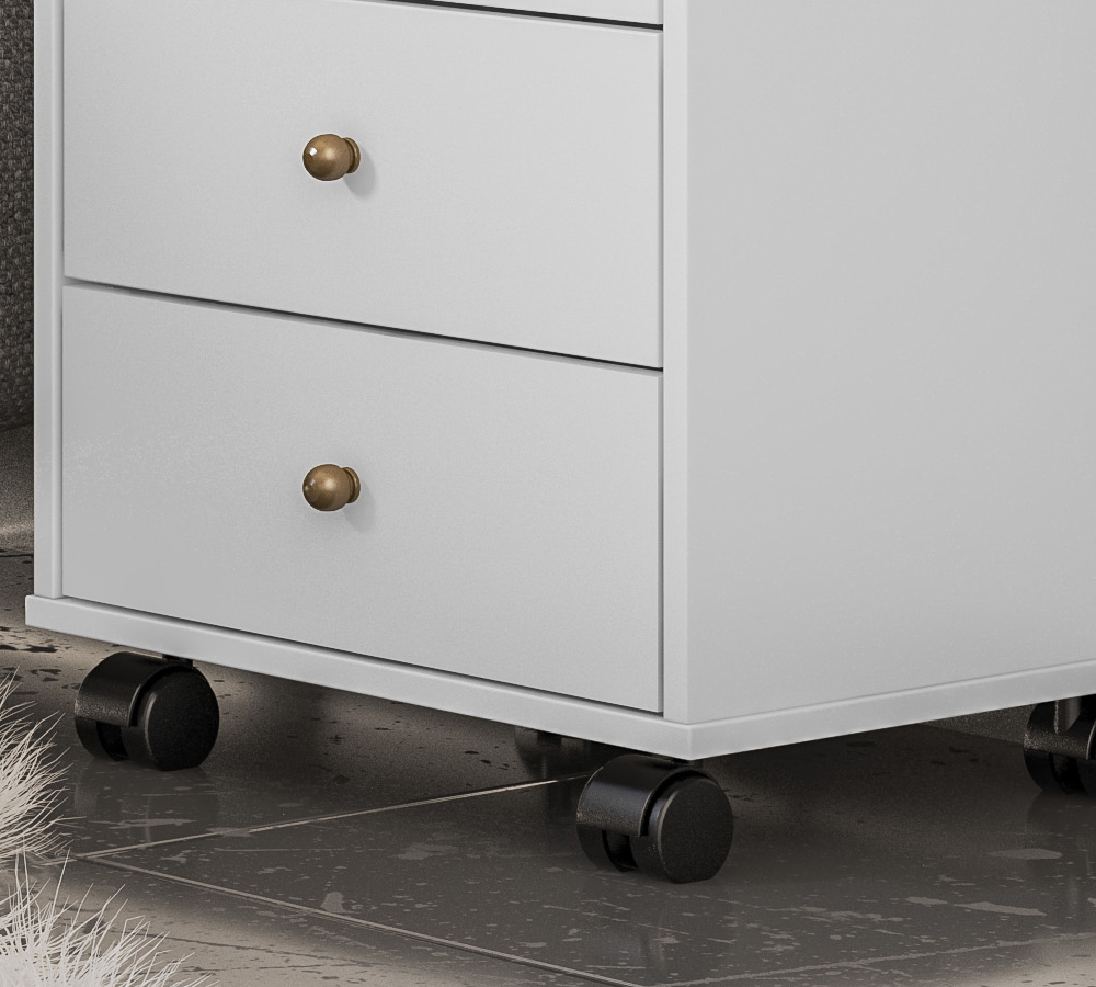 Mesa De Cabeceira 04 Gavetas Presence 9070 Branco Demobile
