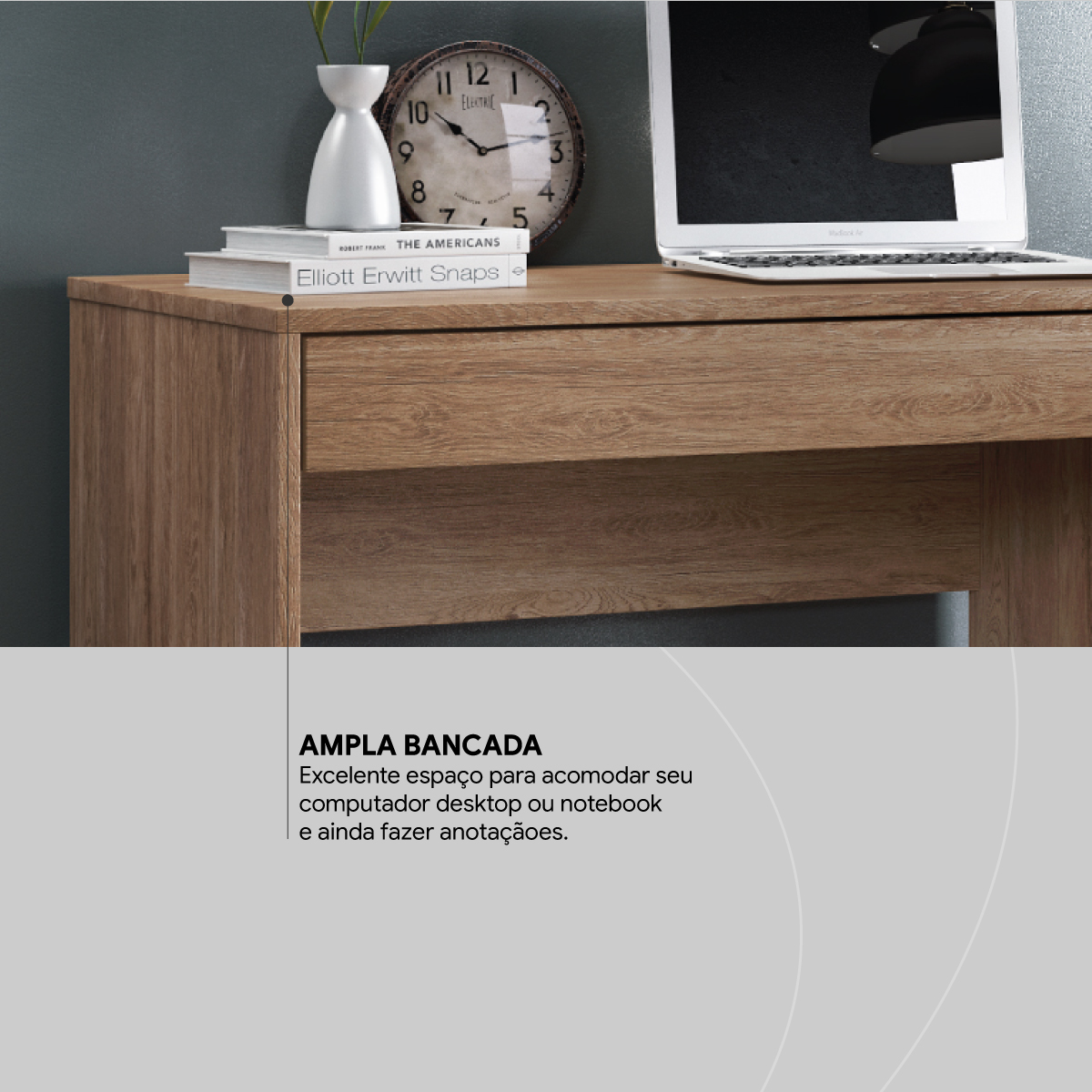 Mesa Escrivaninha Facility 91 cm 1 Gaveta - Escritório Home Office - Demobile
