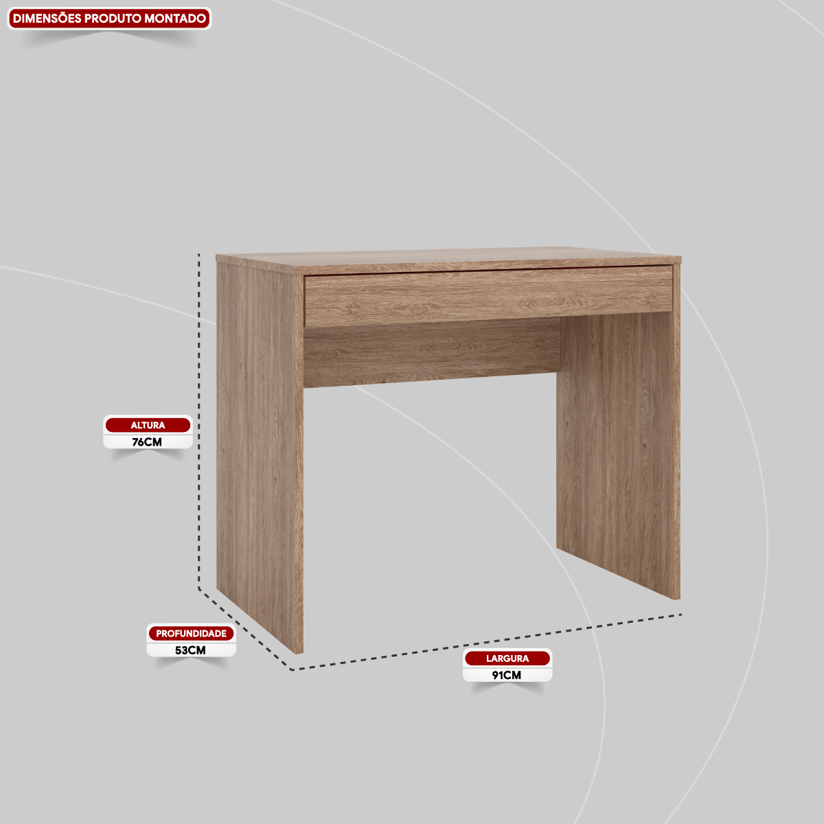 Mesa Escrivaninha Facility 91 cm 1 Gaveta - Escritório Home Office - Demobile