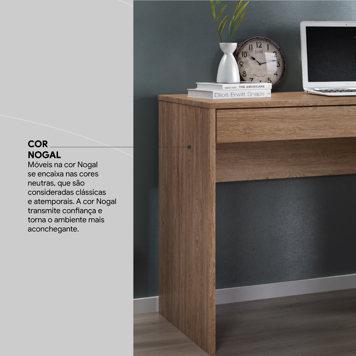 Mesa Escrivaninha Facility 91 cm 1 Gaveta - Escritório Home Office - Demobile