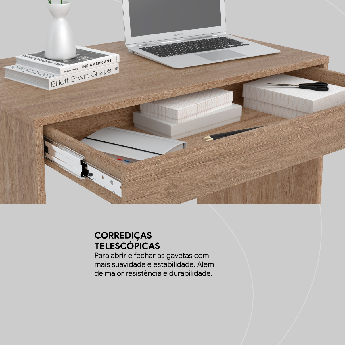 Mesa Escrivaninha Facility 91 cm 1 Gaveta - Escritório Home Office - Demobile
