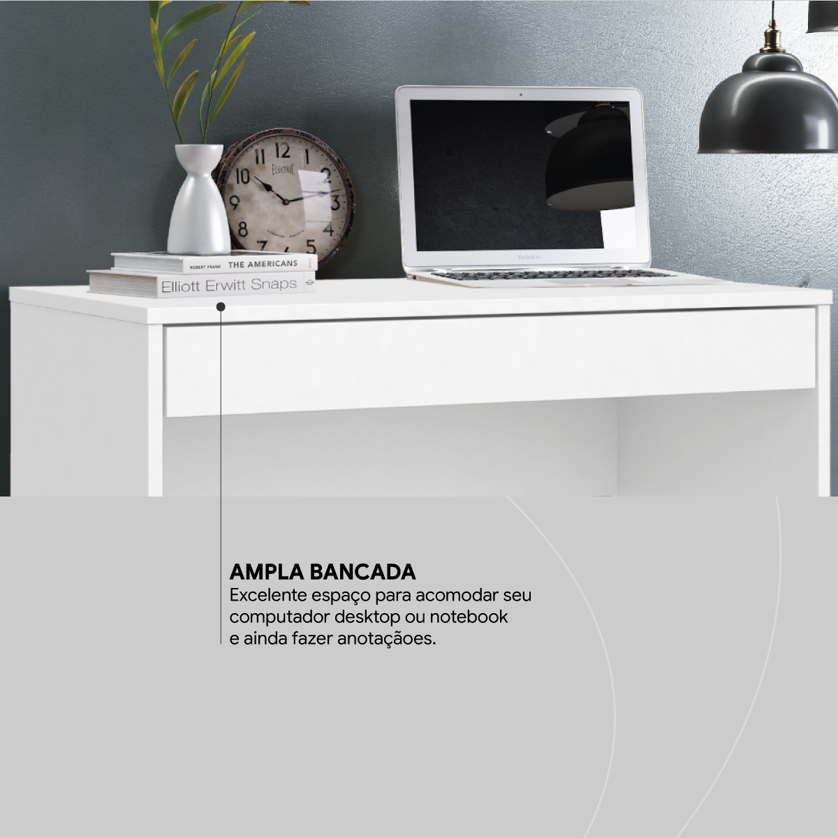 Mesa Escrivaninha Facility 91 cm 1 Gaveta - Escritório Home Office - Demobile