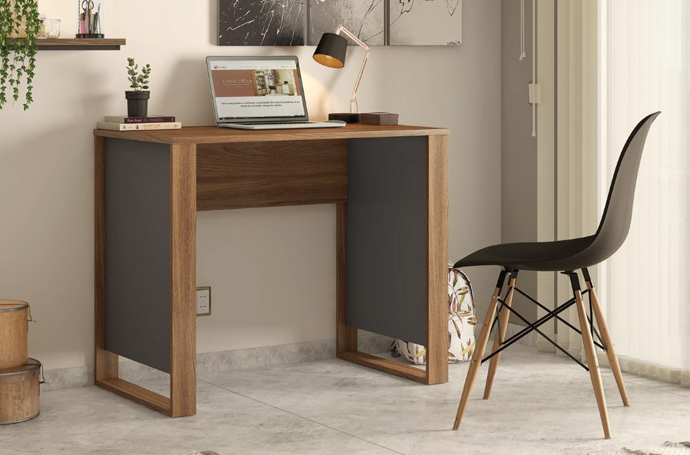 Mesa Escrivaninha Para Computador Office Morada 29500 Amendola Grafito Demobile