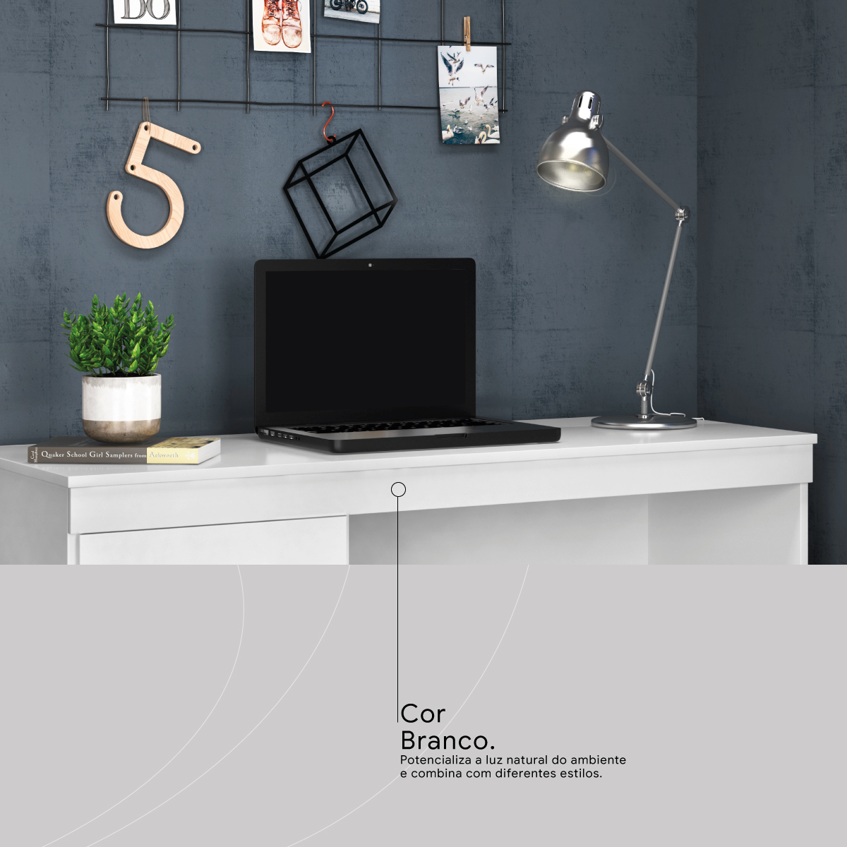 Mesa Escrivaninha Vitoria 1,20 m 1 Porta 1 Gaveta - Escritório Home Office - Demobile