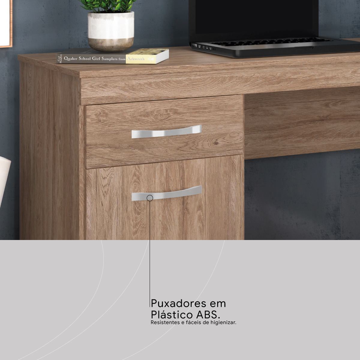 Mesa Escrivaninha Vitoria 1,20 m 1 Porta 1 Gaveta - Escritório Home Office - Demobile