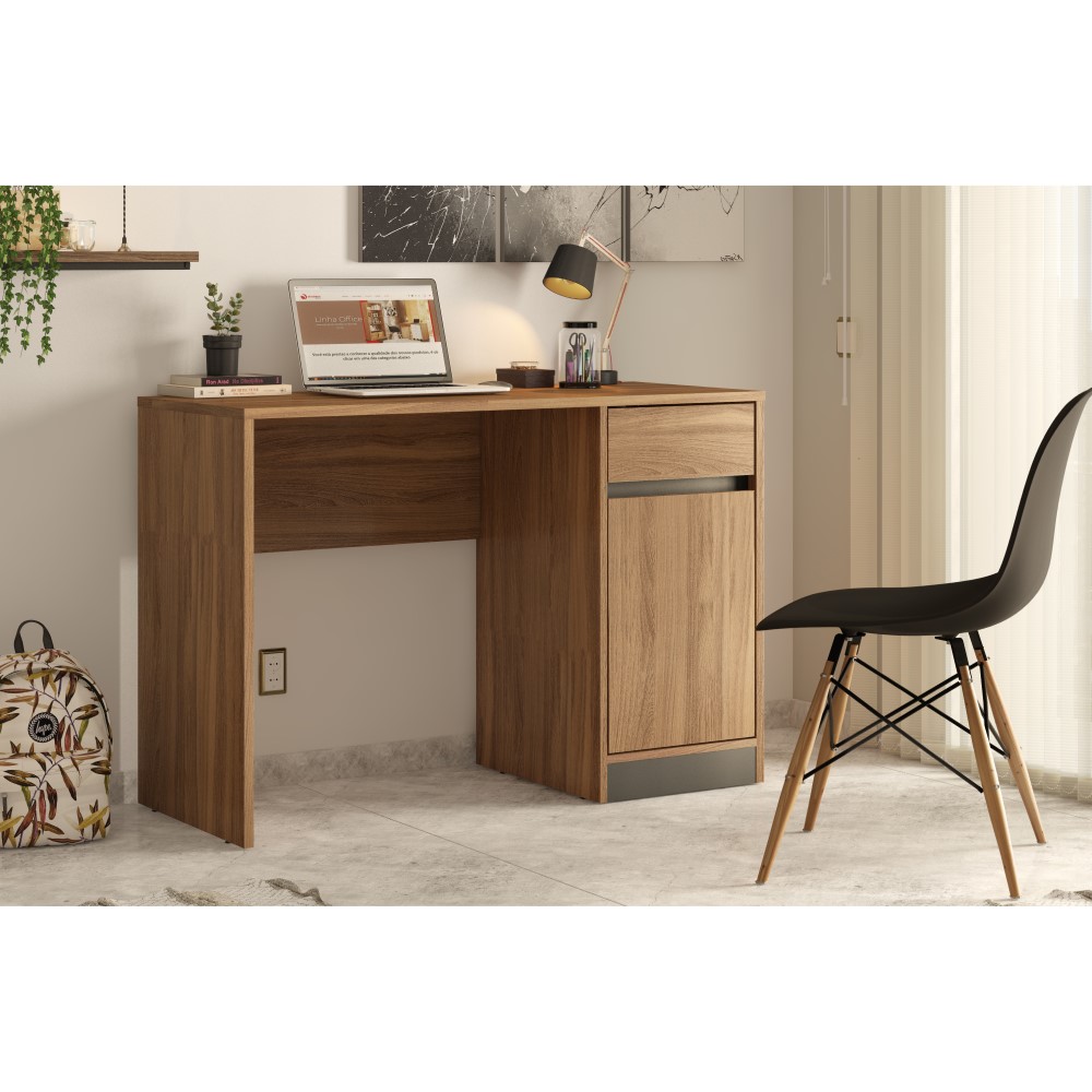 Mesa Escrivaninha p/ Computador Morada c/ 1 Porta 1 Gaveta 109x45 - Escritório Home Office - Demobile 29600