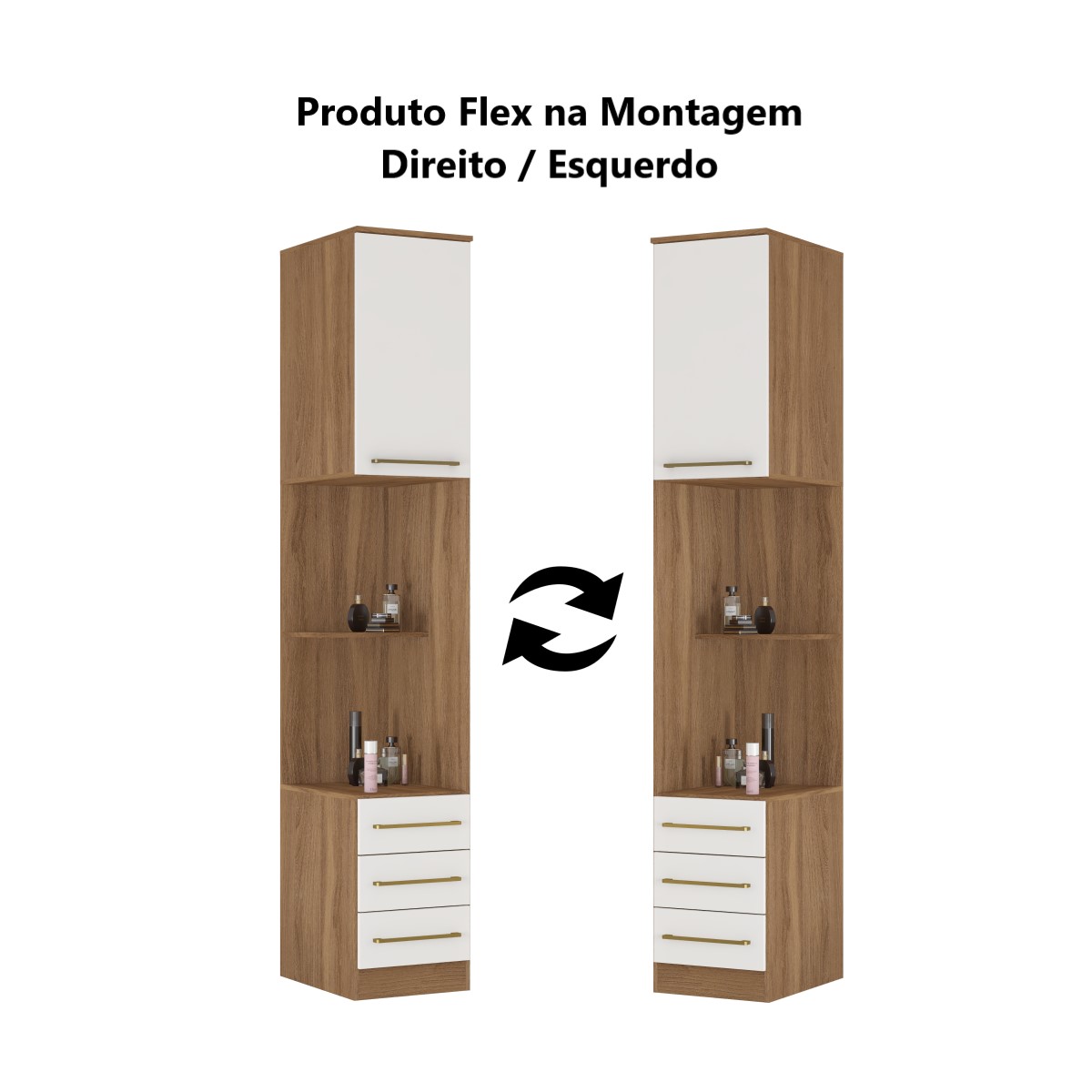Mesa de Cabeceira Dormitório Modulado Irlanda - Módulo Criado Alto - Roupeiro Demobile