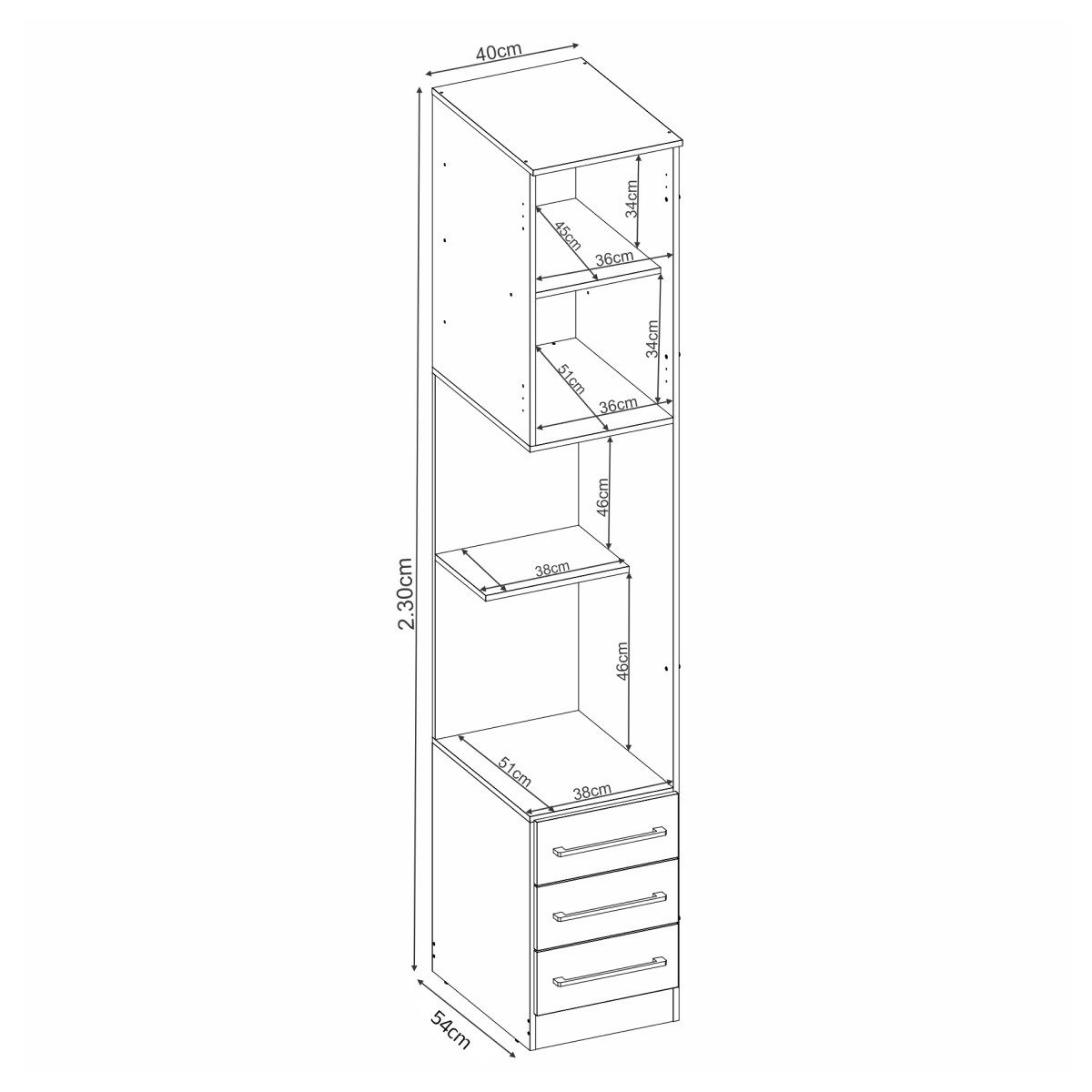 Mesa de Cabeceira Dormitório Modulado Irlanda - Módulo Criado Alto - Roupeiro Demobile