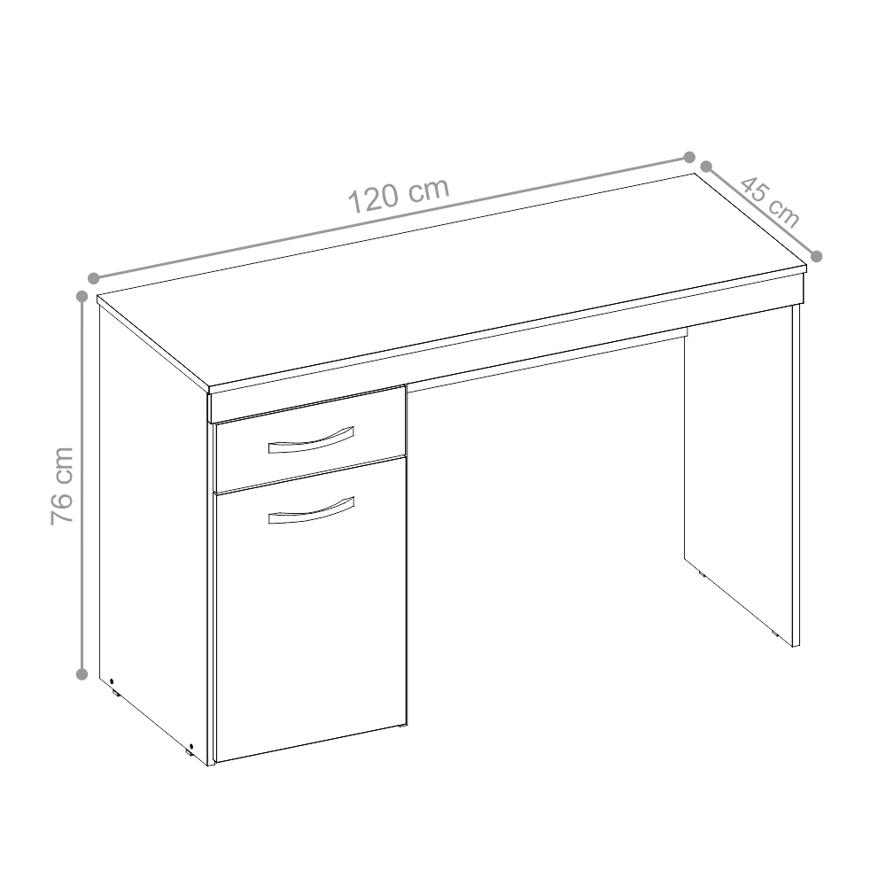 Mesa de Computador Collins Branco