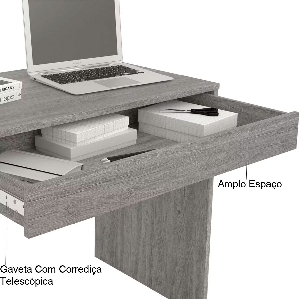 Mesa para Computador Escrivaninha 1 Gaveta Celeste Branco