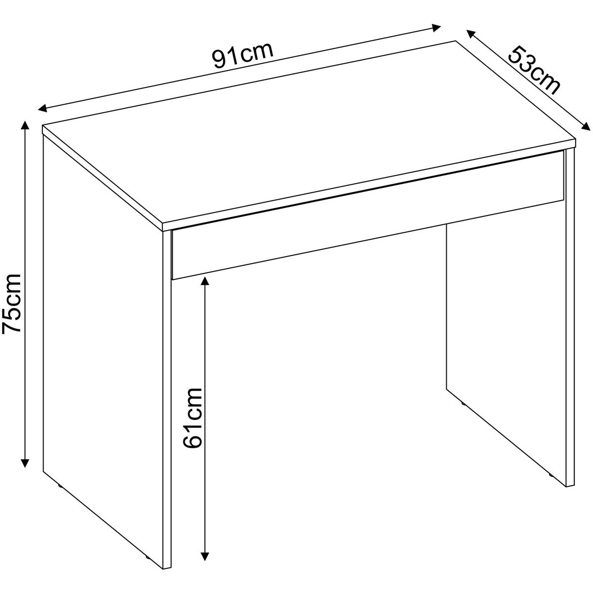 Mesa para Computador Escrivaninha 1 Gaveta Celeste Branco
