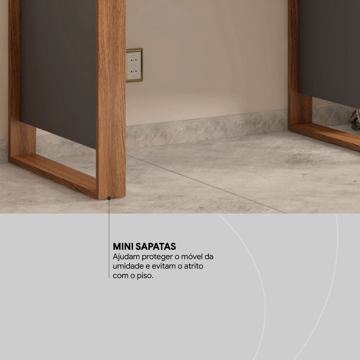 Mesa para Computador Office Luna Amêndola/Grafito