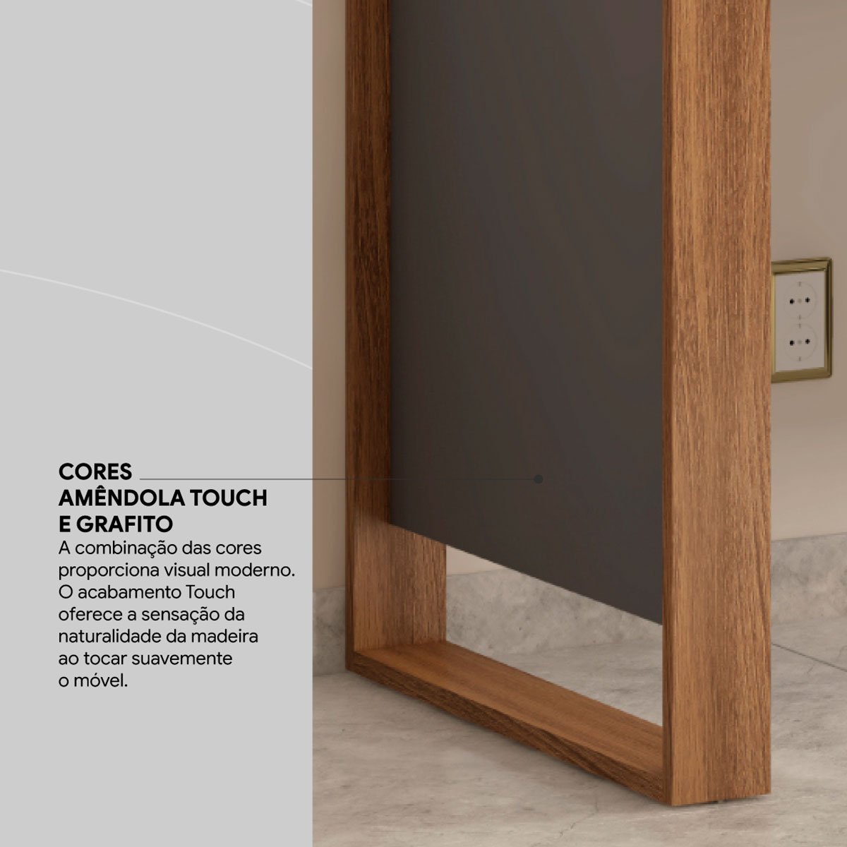 Mesa para Computador Office Luna Amêndola/Grafito