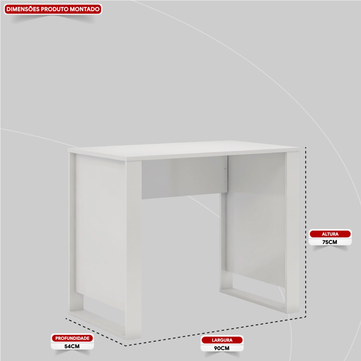 Mesa para Computador Office Luna Branco