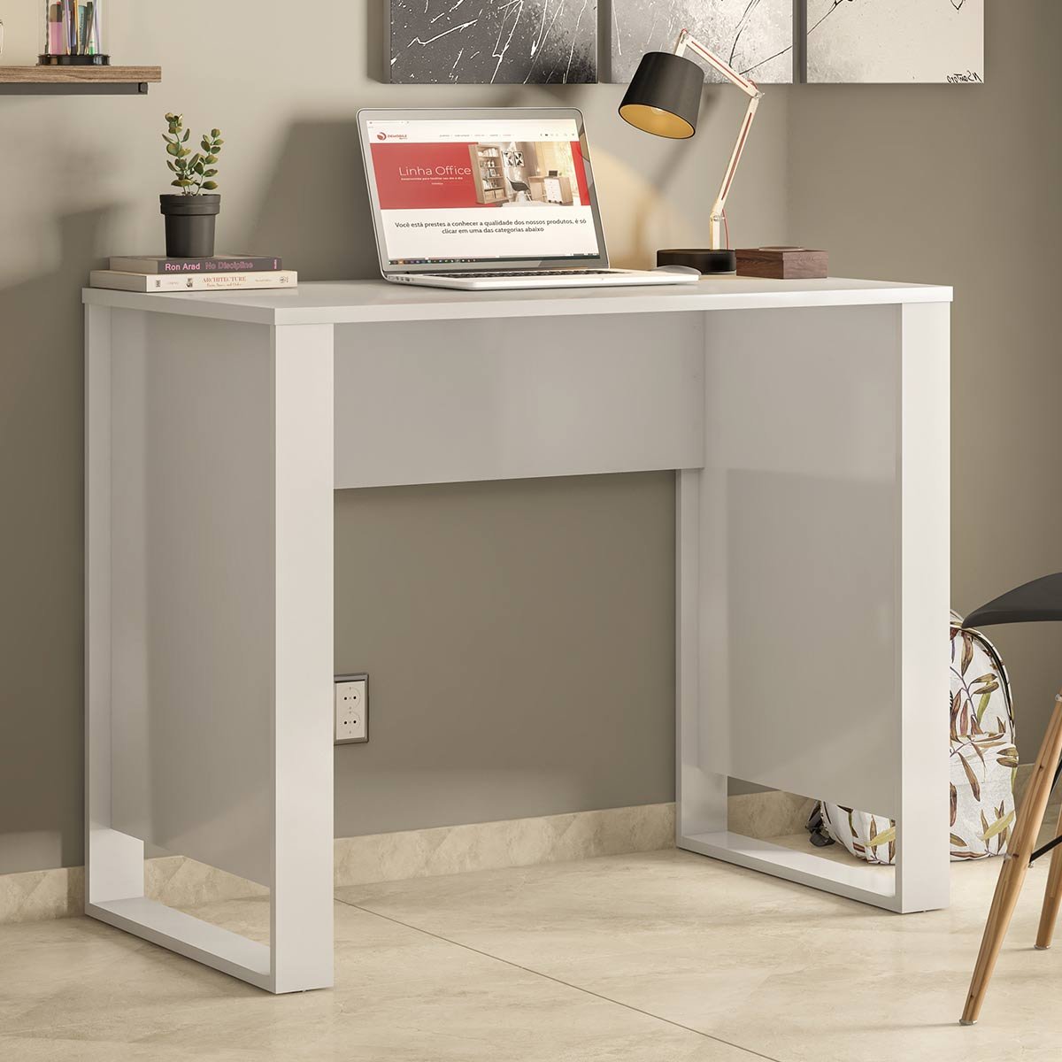 Mesa para Computador Office Luna Branco