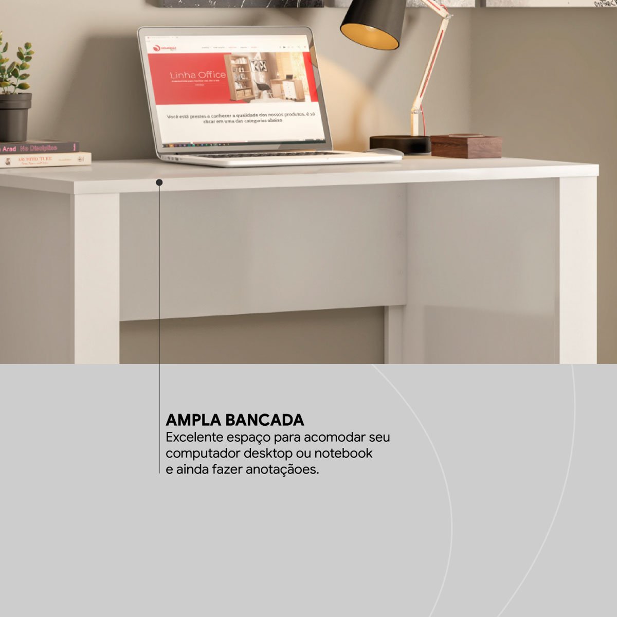 Mesa para Computador Office Luna Branco