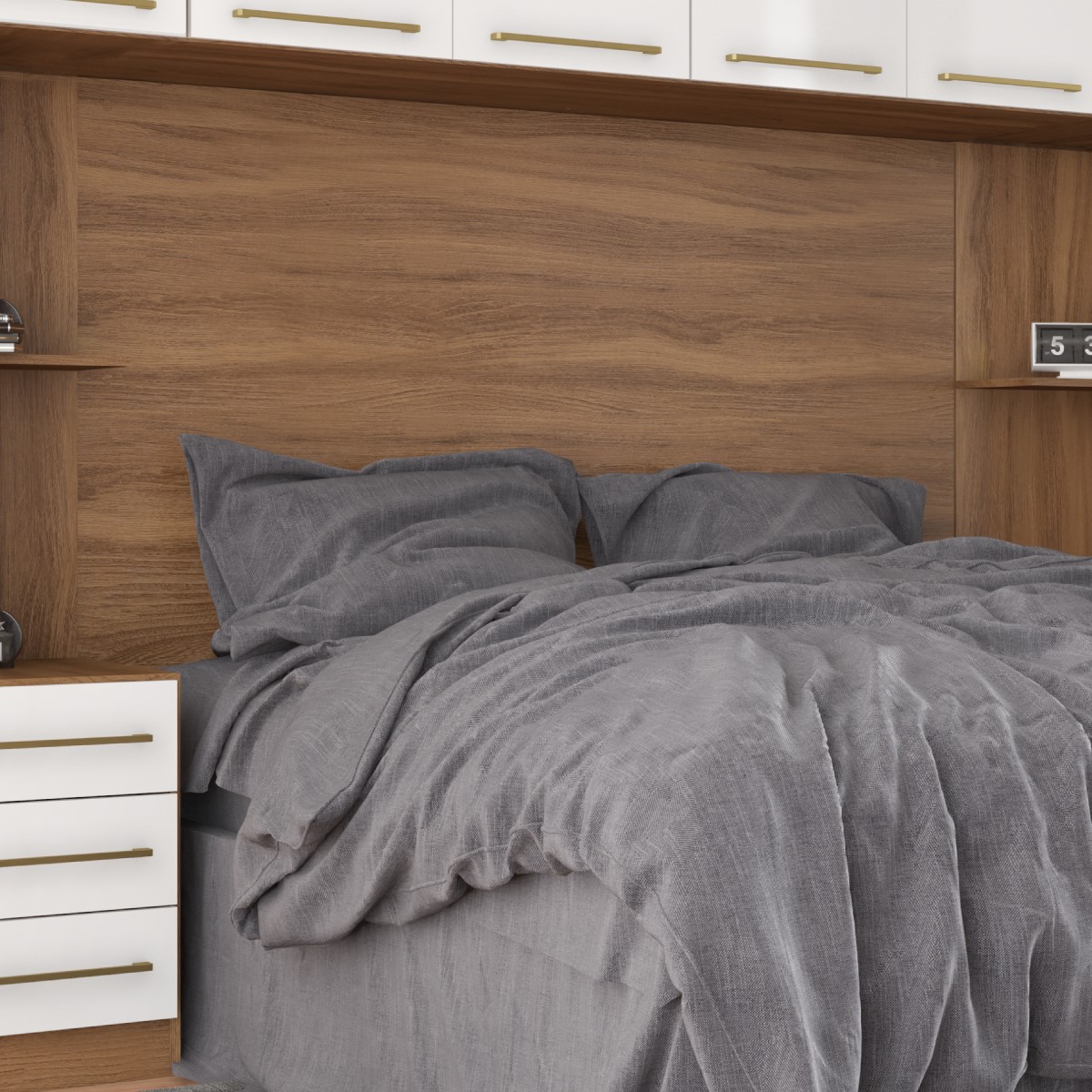 Painel Cabeceira Casa/Queen Dormitório Modulado Irlanda - Módulo Painel 168cm - Roupeiro Demobile