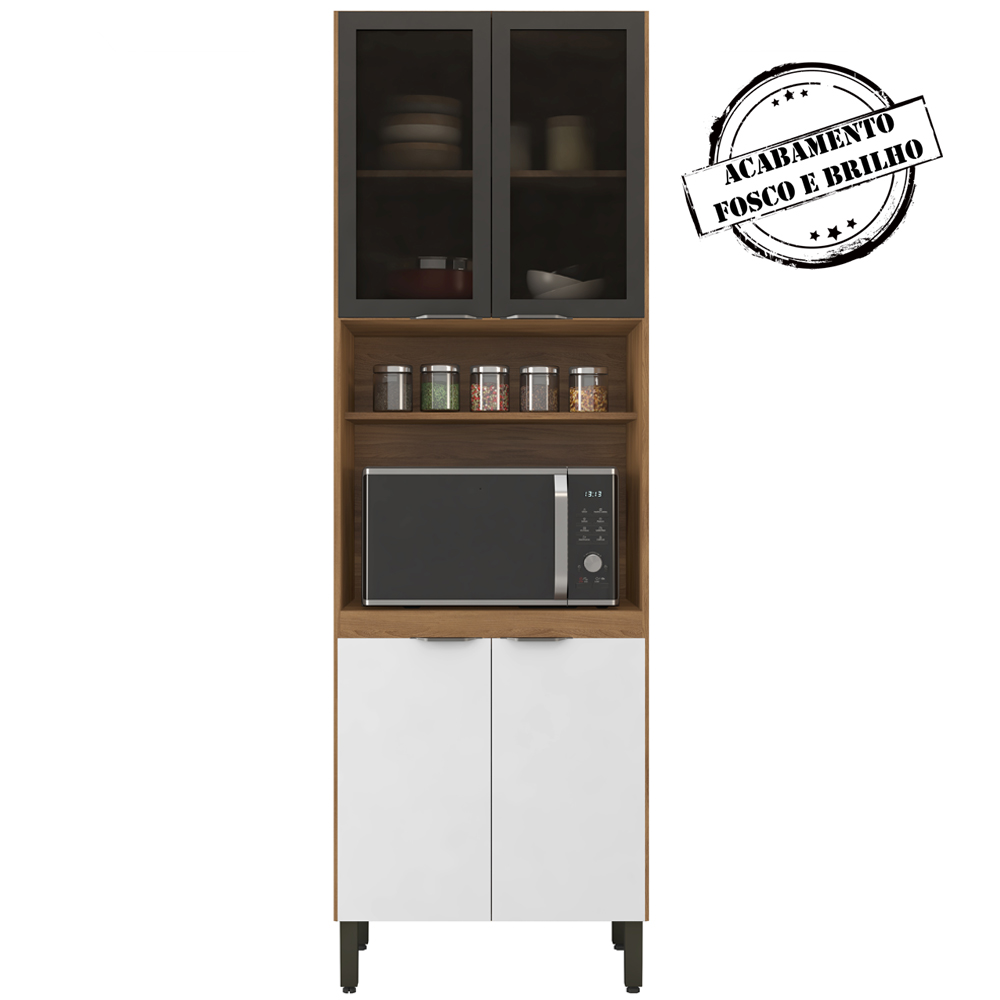 Paneleiro 2 Portas Vidro 70cm 94551 Amendola Branco Demobile