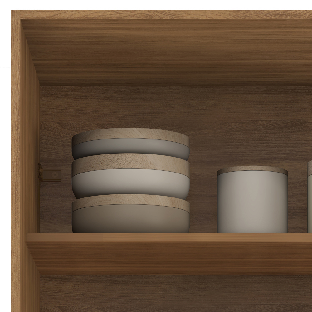 Paneleiro 2 Portas Vidro 70cm 94551 Amendola Branco Demobile