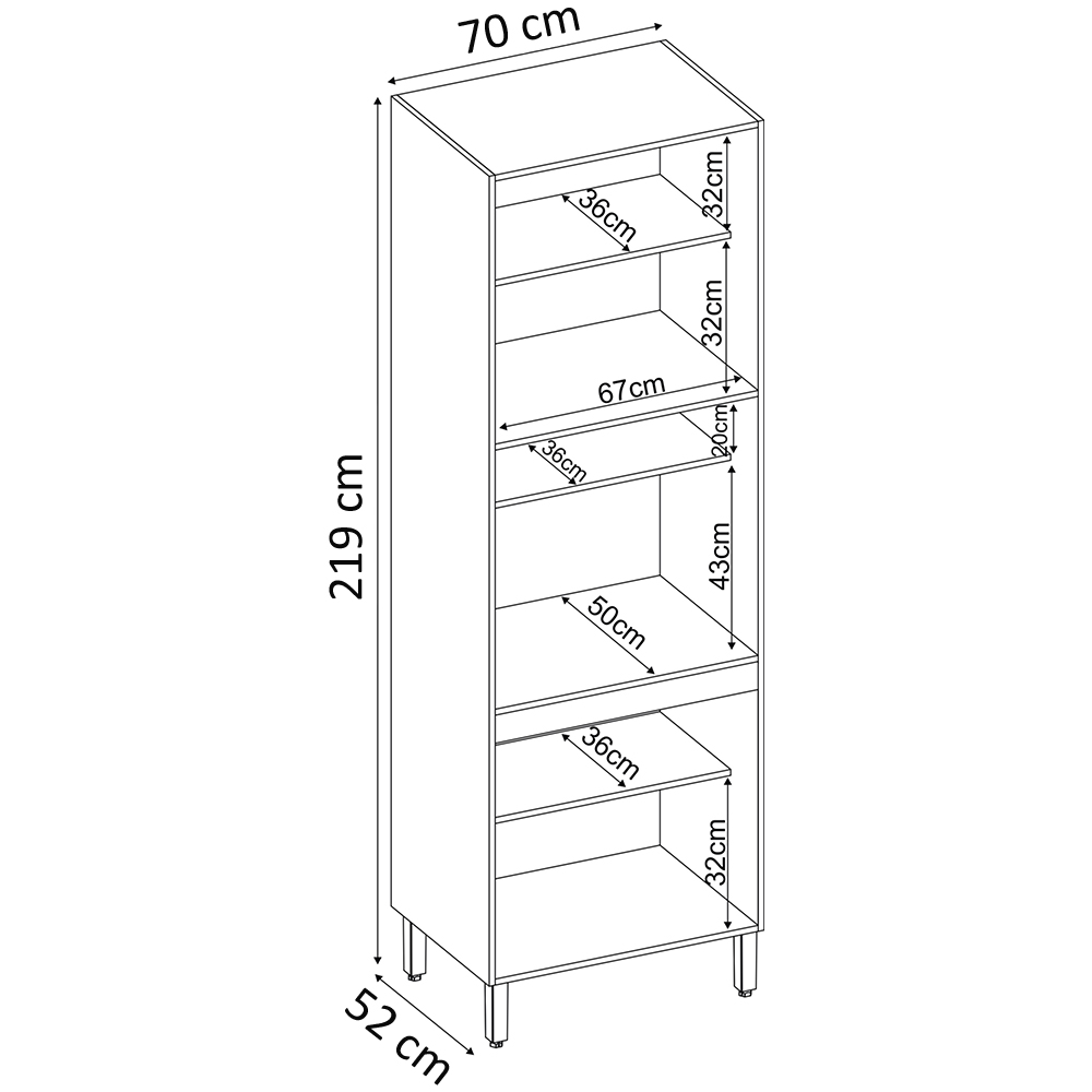 Paneleiro 2 Portas Vidro 70cm 94551 Amendola Nude Prime Tx Demobile
