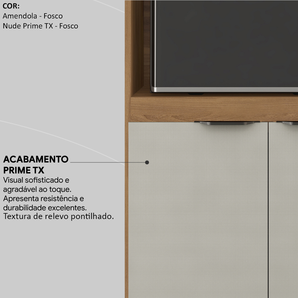 Paneleiro 2 Portas Vidro 70cm 94551 Amendola Nude Prime Tx Demobile