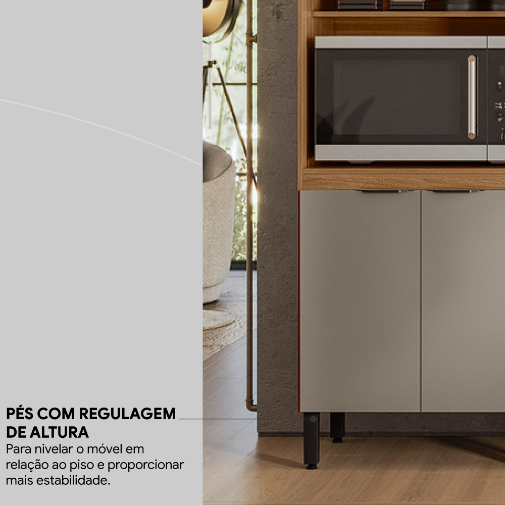 Paneleiro 2 Portas Vidro 70cm 94551 Amendola Nude Prime Tx Demobile