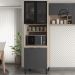 Paneleiro 2 Portas Vidro 70cm 94551 Avena Grafito Demobile