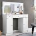 Penteadeira Camarim 2 Portas e 3 Gavetas com Espelho Elegante Branco