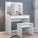 Penteadeira Camarim Cooper Branco com Banqueta