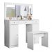 Penteadeira com LED Bailey Branco com Banqueta
